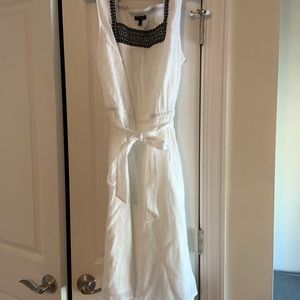 NWT Talbots White Cotton Gauze Fit and Flare Dress
